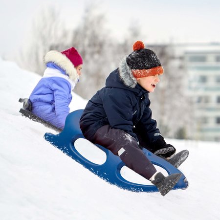 Gardenised Kids Winter Plastic Outdoor Snow Sleigh Ice Sled, Kids over 5 Years, Blue QI004217.BL